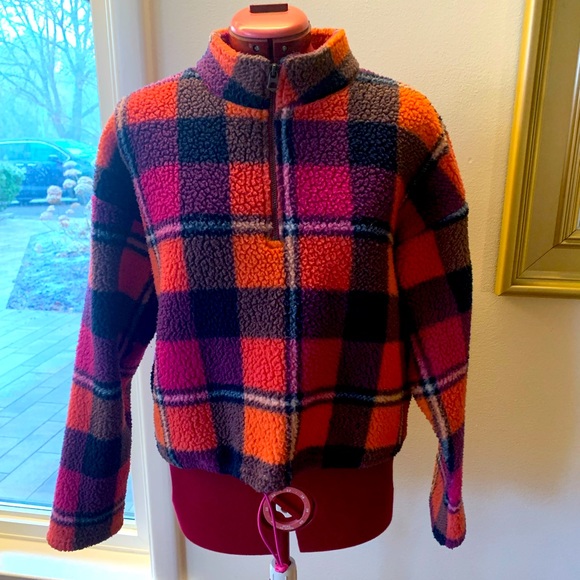 PLAID ZIP FRONT FLEECE - Picture 1 of 7